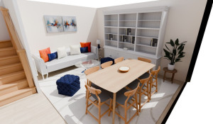 Photo de galerie - Création d'ambiance et projection 3D pour séjour - Projet VEFA