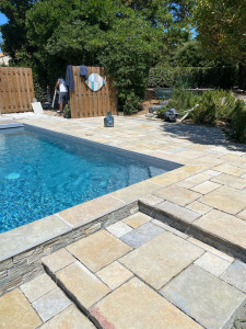 Photo de galerie - Membrane 3D + terrasse en pierre naturelle 4 dimensions 