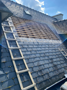 Photo de galerie - Isolation rampant par desardoisage 