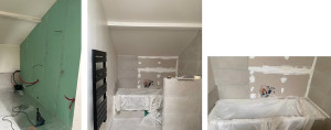 Photo de galerie - Carrelage, salle de bain, placo