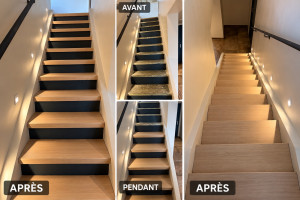 Photo de galerie - Pose d’habillage d’escalier