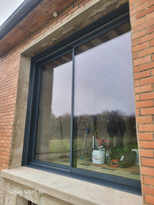 Photo de galerie - Pose d'une baie coulissante 