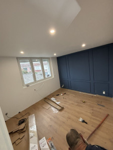 Photo de galerie - Rénovation maison entière, électricité, plomberie , isolation, parquer peinture moulure 
