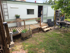 Photo de galerie - Création d'une terrasse pour ce Mobilhome 