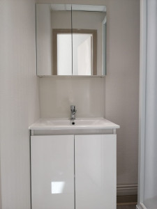 Photo de galerie - Installation meuble et raccordement sanitaire Évier .