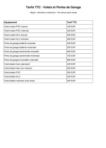 Photo de galerie - Tarifs pose volet ou porte de garage 