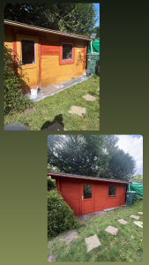 Photo de galerie - Peinture cabane avant apres