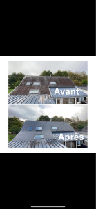 Photo de galerie - Avant après, Nettoiyage, toiture avec application d’Alep, 2100 garantie, 5ans