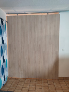 Photo de galerie - Conception, fabrication et pose de la porte. 