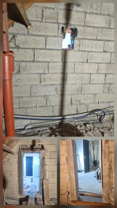 Photo de galerie - Percement dans un Pignion au bord d'une cheminée.