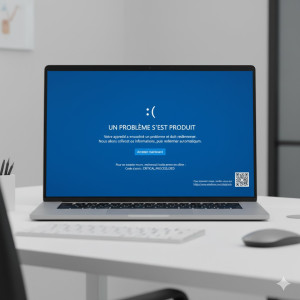 Photo de galerie - Ecran bleu, message d'erreur.