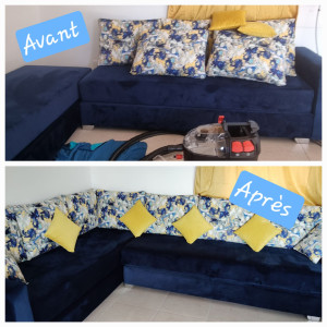 Photo de galerie - Nettoyage canapé avec extracteur injecteur 