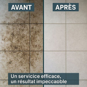 Photo de galerie - Avant et Apres nettoyage de carrelage 