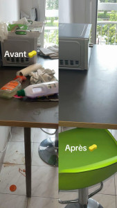 Photo de galerie - Etat des lieux de sortie et après le nettoyage 