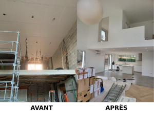 Photo de galerie - Rénovation complète d’une maison – plafonds, murs et finitions