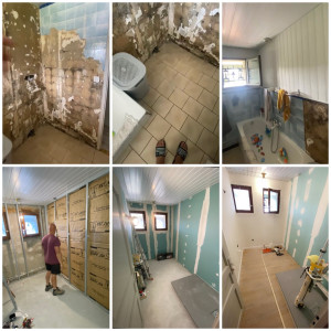 Photo de galerie - Rénovation d’une salle de bain complète du sol au murs et plomberie . 
