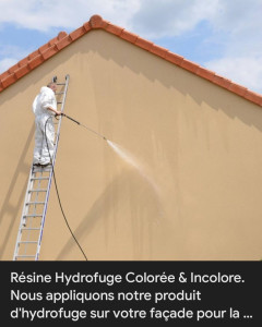 Photo de galerie - Application hidrofuge colorée et incolore.