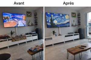 Photo de galerie - Désencombrement et réorganisation complète du salon pour un rendu plus clair et agréable.