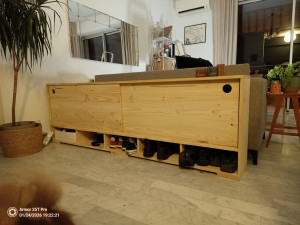 Photo de galerie - Meuble dos de canapé sur mesure 