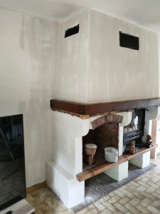 Photo de galerie - Enduit coffre de cheminée