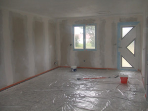 Photo de galerie - Pose placo sur rail 
 faire les bandes