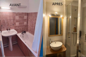 Photo de galerie - Salle de bain avant après