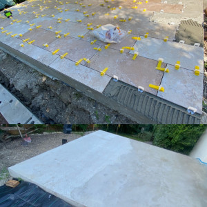 Photo de galerie - Pose d’un 30x60 en pose décalé sur cette tres belle terrasse en L.