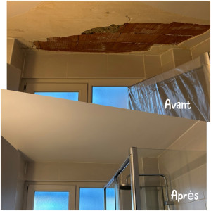 Photo de galerie - Réparation plafond suite à une dégât des eaux 