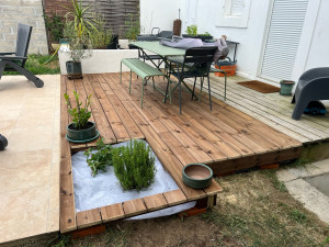Photo de galerie - Prolongement d’une terrasse en pin