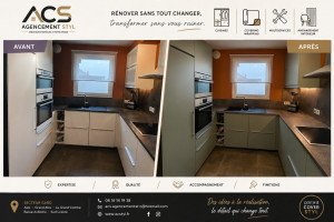 Photo de galerie - Avant/ Après Covering de la cuisine chez un client 