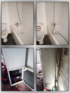 Photo de galerie - Installation pare baignoire / Remplacement de chaudière par chauffe-eau 300L avec raccordement... 