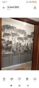 Photo de galerie - Pose de papier peint