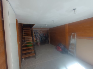 Photo de galerie - Enduit de lissage général suite à la réalisation d'un plafond suspendu 