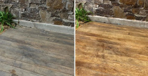 Photo de galerie - Nettoyage et dégrisement d'une terrasse extérieur 