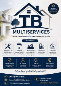 Photo de galerie - Bonjour, je vous présente mon entreprise TB multi-service une seule entreprise pour tous vos besoins, merci
