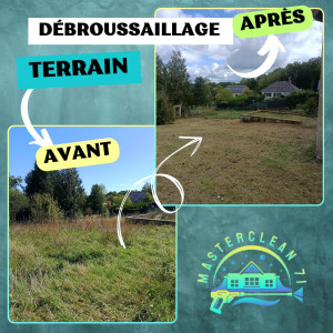 Photo de galerie - Avant-après d'un débroussaillage d'un terrain non entretenu