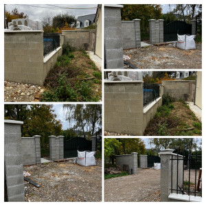 Photo de galerie - Montage parpaing + pilier + portail 