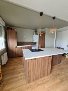 Photo de galerie - Pose la cuisine aménagée avec les électroménagers intégrés 