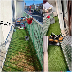 Photo de galerie - Nettoyage gazon synthétique 