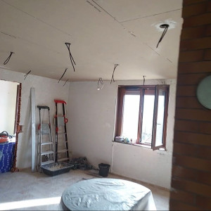 Photo de galerie - Pose de placo sur rail