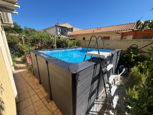 Photo de galerie - Installation d’une piscine auto porter, une réalisation de Blue piscine services.