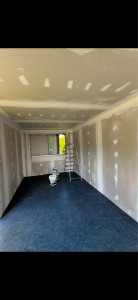 Photo de galerie - Pose et enduit de BA 13 sur modulaire 