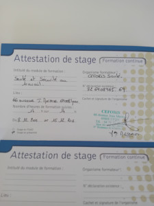 Photo de galerie - Attestation de stage 