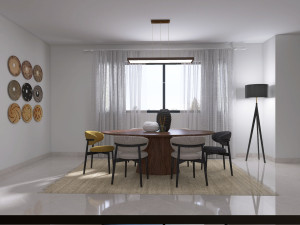 Photo de galerie - Design 3D d'une splendide salle à manger - style Afrochic minimalist.