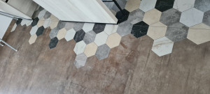Photo de galerie - Sol en 75x150 et hexagone incorporé 