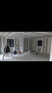 Photo de galerie - Maison neuve salon avant placo