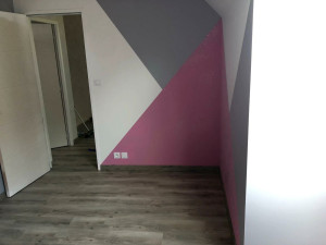 Photo de galerie - Pos de parquet + finition chambre pour jeune fille personnalisée 