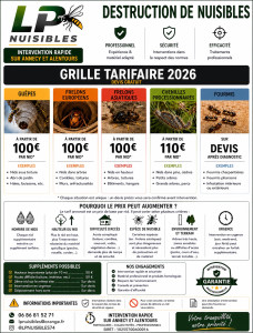 Photo de galerie - Grille tarifaire 2026