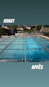 Photo de galerie - Nettoyage de panneaux pour dôme de piscine le 13/04/26
