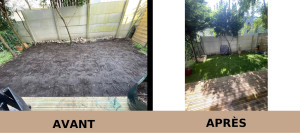Photo de galerie - Mise à niveau du sol et création d’une pelouse 